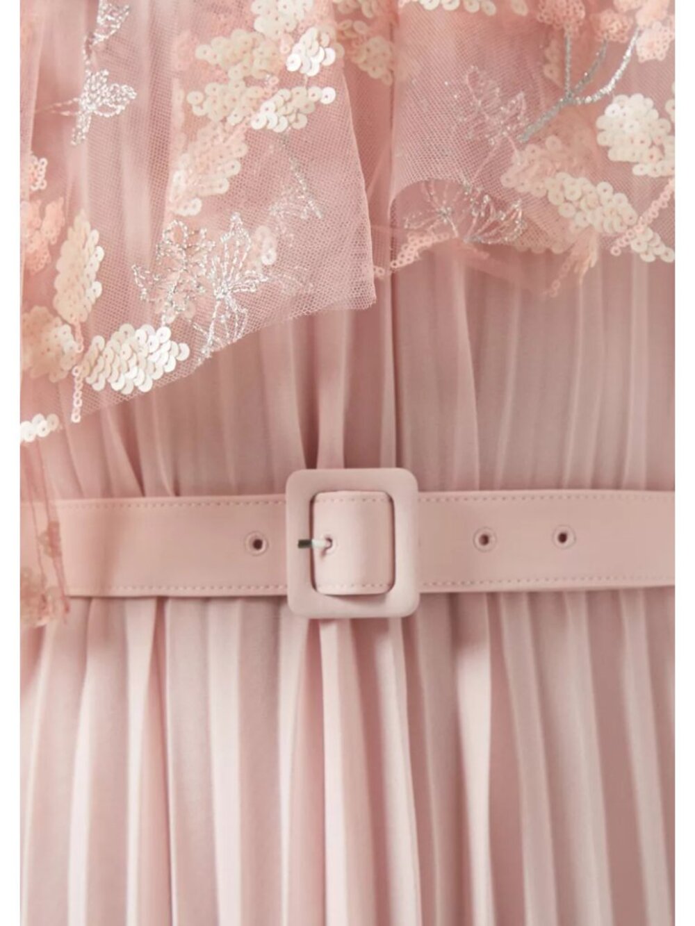 SELF-PORTRAIT Blossom Sequin Cape Maxi Dress Blush Pink Chiffon NWT Sz 8. - Picture 12 of 13